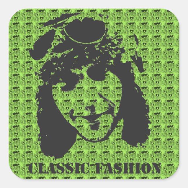 Classic Fashion Graffiti-Aufkleber Quadratischer Aufkleber (Vorderseite)