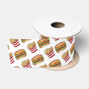 Classic Fast Food Pairing Burger und French Fries Satinband