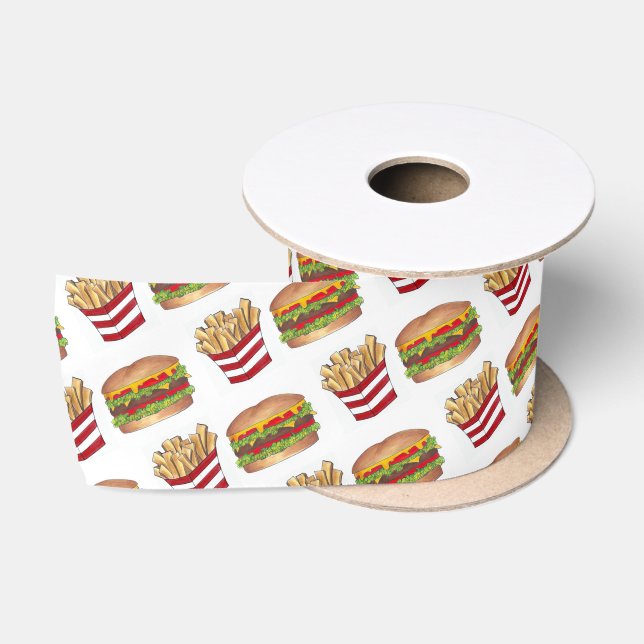 Classic Fast Food Pairing Burger und French Fries Satinband (Spule)