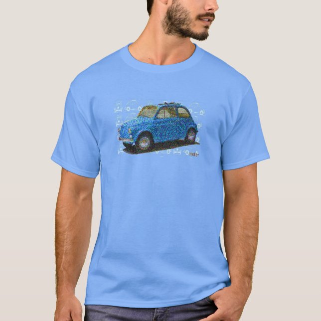 Classic Fiat 500 in hellblau T-Shirt (Vorderseite)