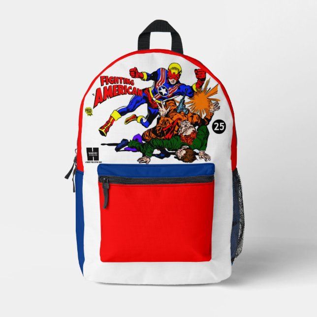 Classic 'Fighting American' Comic Backpack  Bedruckter Rucksack (Vorderseite)
