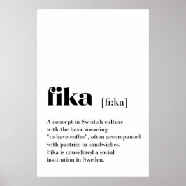 Classic Fika Definition Kaffee Schweden Poster