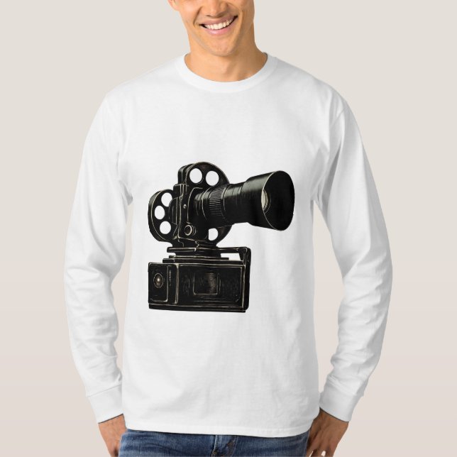 Classic Film Camera Silhouette T-Shirt (Vorderseite)