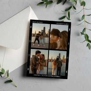 Classic Film Foto Collage Minimalistisch Vintag Save The Date