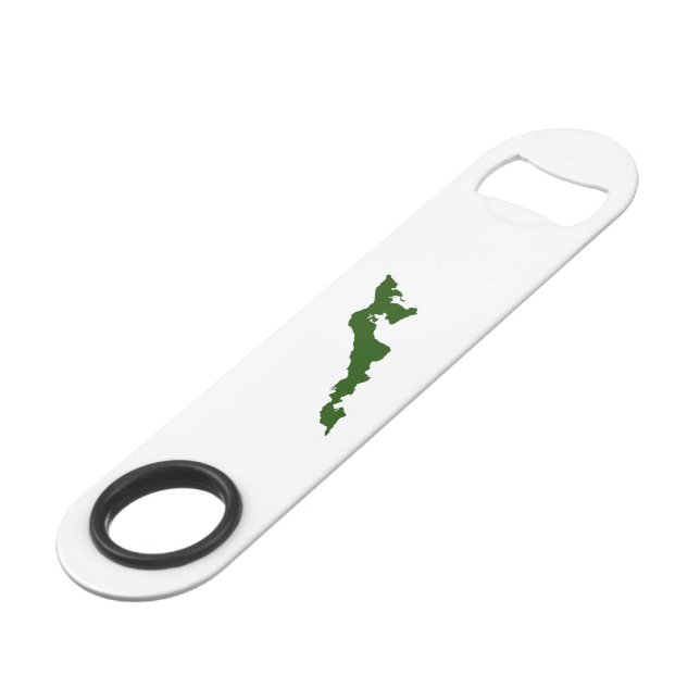 Classic Fishers Island Logo Bottle Opener - Green Speed Flaschenöffner (Vorderseite Schrägansicht)