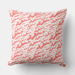 Classic Fishers Island Logo Coussin - Coral + Blan
