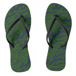 Classic Fishers Island Logo Flip Flops Green/Navy