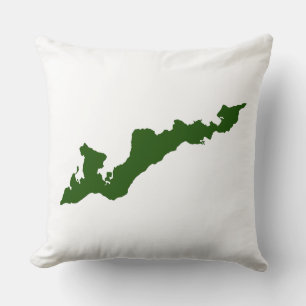 Classic Fishers Island Logo Pillow - Green Kissen