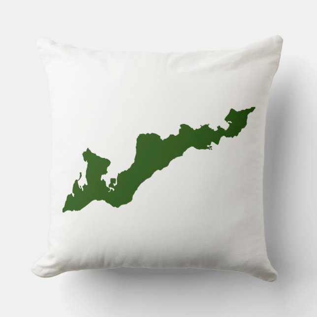 Classic Fishers Island Logo Pillow - Green Kissen (Vorderseite)