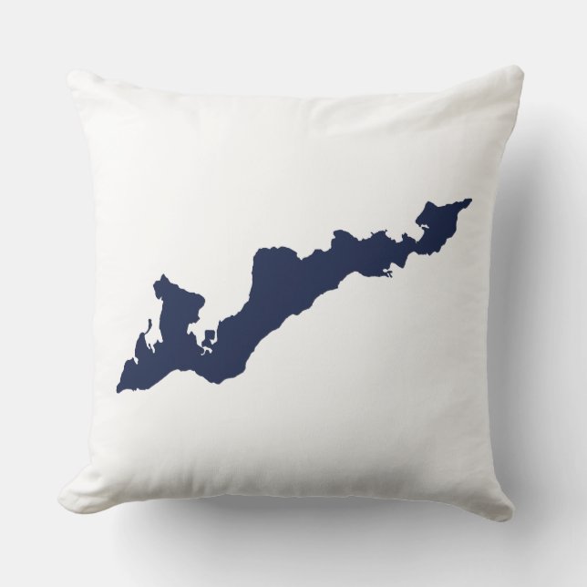 Classic Fishers Island Logo Pillow - Navy Kissen (Vorderseite)