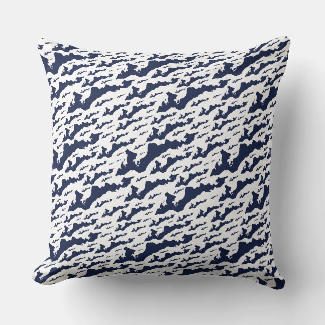 Classic Fishers Island Logo Pillow - Navy Kissen (Vorderseite)