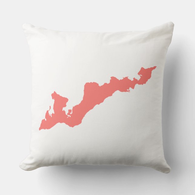 Classic Fishers Island Logo Pillow - Pink Kissen (Vorderseite)