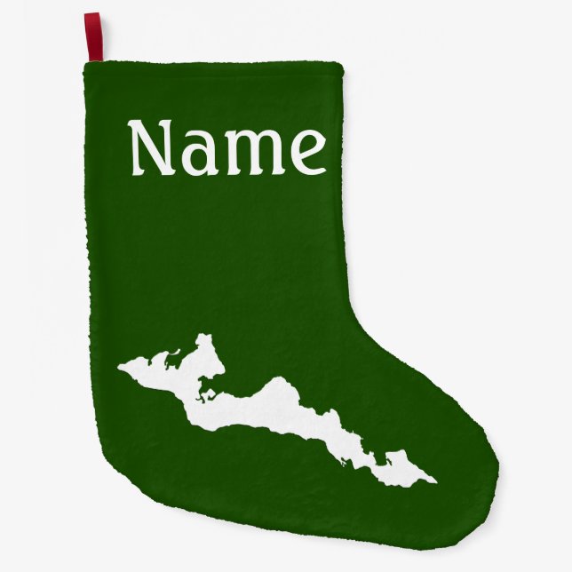 Classic Fishers Island Logo Weihnachten Strumpf Großer Weihnachtsstrumpf (Vorderseite)