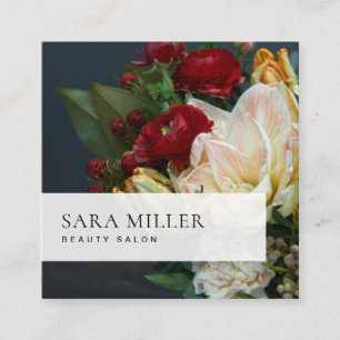 Classic Floral Bouquet Quadratische Visitenkarte
