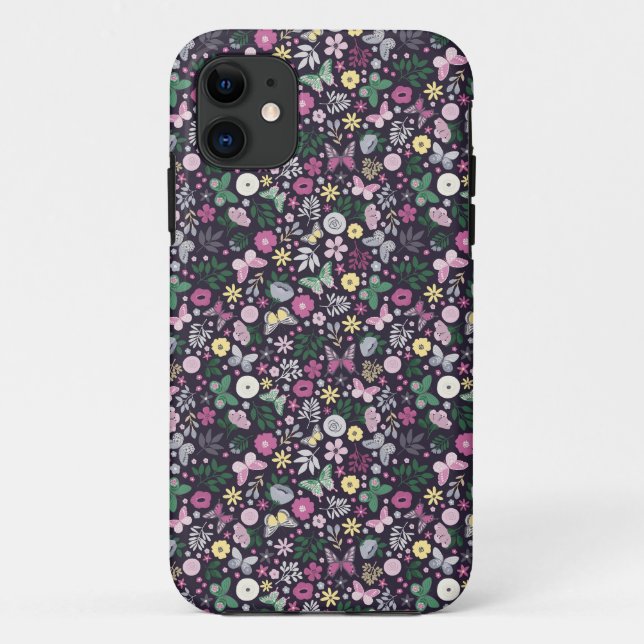Classic Floral Calico Design Case-Mate iPhone Hülle (Rückseite)