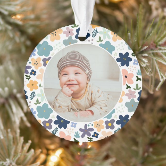 Classic Floral Frame Baby's First Christmas  (Arbre)