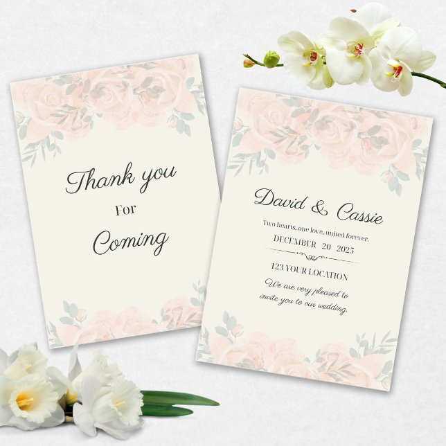 Classic Floral Wedding Invitation Einladung (Von Creator hochgeladen)