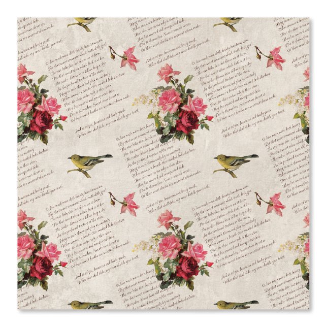 Classic Florals | Gedicht der Schönheit | Elegante Tapete (Vorderseite)