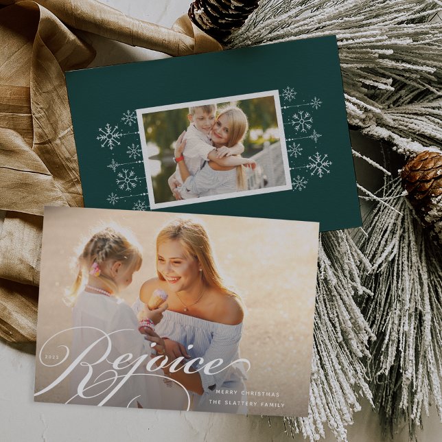 Classic Flourish Holiday | Foto Card Feiertagskarte (Von Creator hochgeladen)