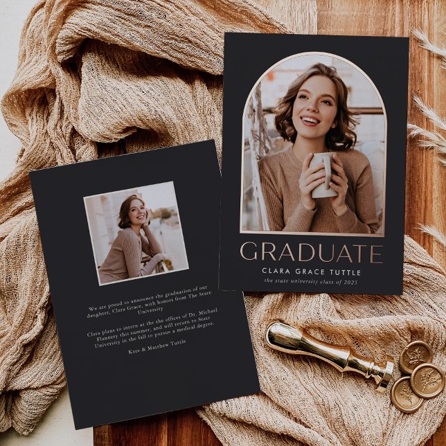 Classic Foil Arch Photo Faire-part de graduation (Créateur téléchargé)