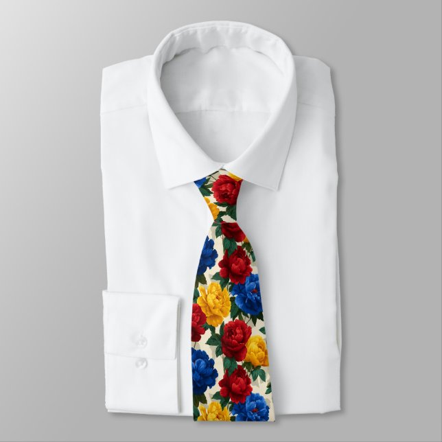 Classic For Him Peonies Flower Krawatte (Gebunden)