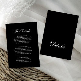 Classic Formal Black | Wedding Guest Details Begleitkarte