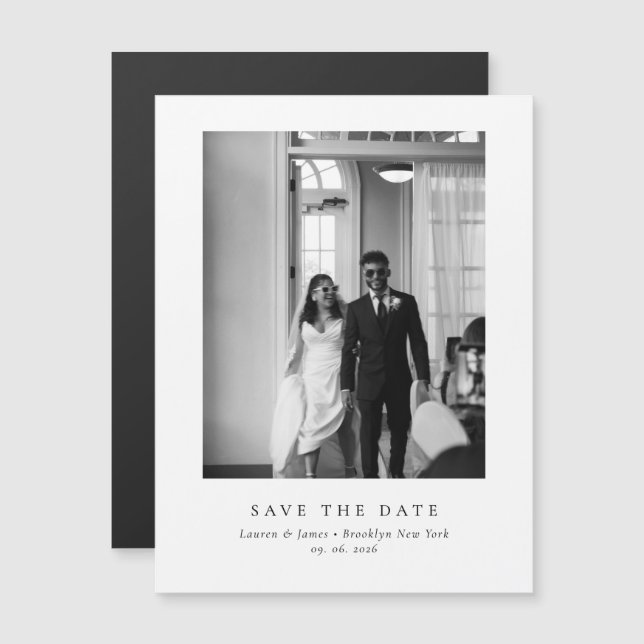 Classic Formal Magnetic Wedding Save The Date Magnetkarte (Vorne/Hinten)