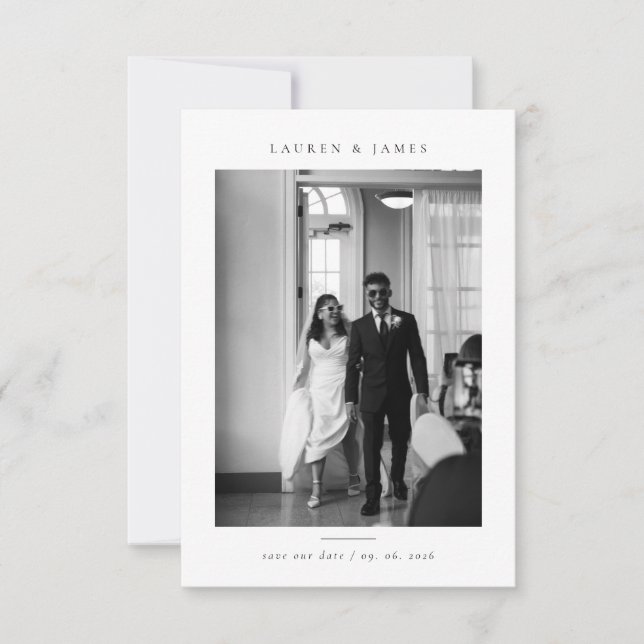 Classic Formal Wedding Photo Save the Date (Vorderseite)
