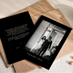 Classic formales Black Wedding Foto Danke Karte