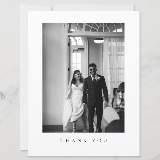 Classic Foto für feierliche Hochzeiten Danke Karte (Vorderseite)