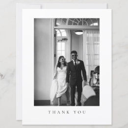Classic Foto für feierliche Hochzeiten Danke Karte