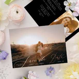 Classic Foto The Wedding Rose Gold Save the Date Folieneinladung