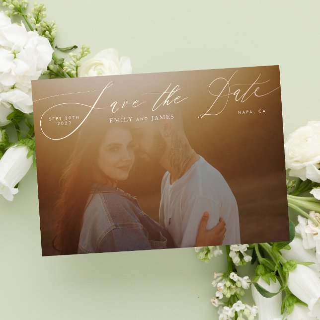 Classic Foto The Wedding Rose Gold Save the Date Folieneinladung (Von Creator hochgeladen)