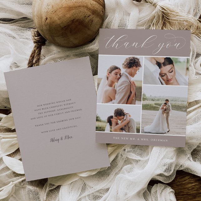 Classic Four | Hochzeitswohnung für mehrere Fotos Dankeskarte (Von Creator hochgeladen)