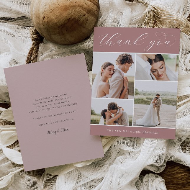 Classic Four | Hochzeitswohnung für mehrere Fotos Dankeskarte (Von Creator hochgeladen)