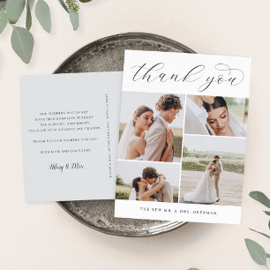 Classic Four   Multi Foto Wedding Vielen Dank Postkarte