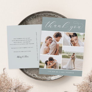 Classic Four   Multi Foto Wedding Vielen Dank Postkarte