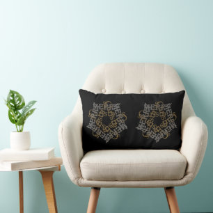 Classic Frohe Weihnachten Gold & Silver Star, schw Lendenkissen