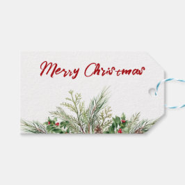 Classic Frohe Weihnachten Grünen Roter Kranz Urlau Geschenkanhänger