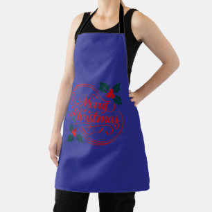 Classic Frohe Weihnachten Holly Berry Holiday Art Schürze