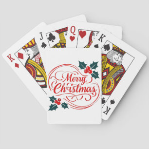 Classic Frohe Weihnachten Holly Berry Holiday Art Spielkarten