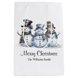 Classic Frohe Weihnachten Winterurlaub Snowman Mittlere Geschenktüte