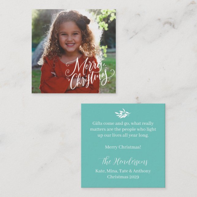 Classic Frohe Weihnachts-BUDGET Mitteilungskarte (Vorne/Hinten)