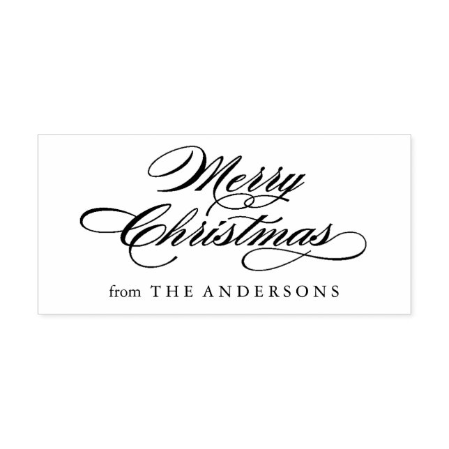 Classic Frohe Weihnachts-Script-Rücksendeadresse Gummistempel (Prägung)