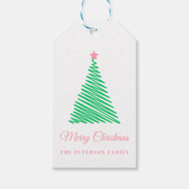 Classic Frohe Weihnachtsbaum-Geschenkmarke Geschenkanhänger