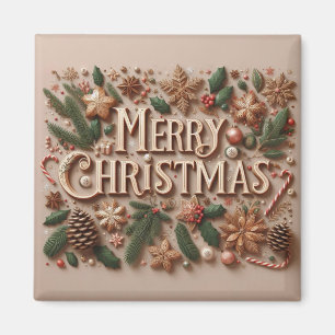 Classic Frohe Weihnachtsgrün Magnet
