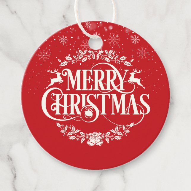 Classic Frohe Weihnachtsschneeflocken Foto Geschenkanhänger (Vorderseite)