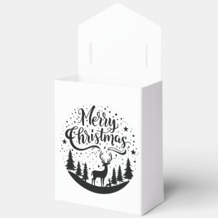 Classic Frory Christmas Deer and Tree Design Art Geschenkschachtel