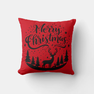 Classic Frory Christmas Deer and Tree Design Art Kissen