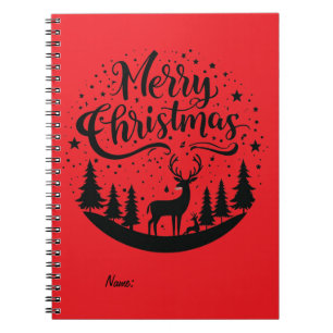 Classic Frory Christmas Deer and Tree Design Art Notizblock